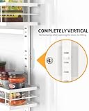 Moforoco 6 Tier Door Food Storage Cabinet Organizer White Hanging Kitchen Basket Organizer Wall Mount Spice Rack Rear Cabinet Door Spice Rack Bathroom Home Bedroom Organizer (White)