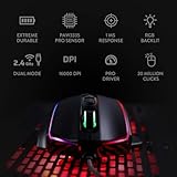 Redragon M686 Wireless Gaming Mouse, 16000 DPI Wired/Wireless Gamer Mouse with Professional Sensor, 45-Hour Reliable Power Capacity, Customizable Macro and RGB Backlight for PC/Mac/Laptop