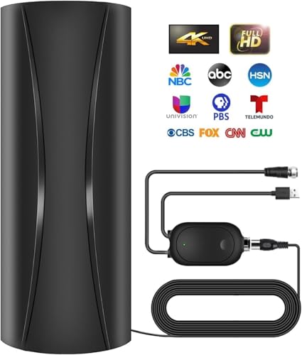 2200+ Miles Range TV Antenna, 2025 Strongest Digital TV Antenna Indoor Outdoor with Amplifier Signal Booster, HD Antenna for Local Channels for Smart Tv and Old TVs-38ft Coax Cable-Support 8K 4K 1080p