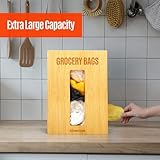 Libreshine Extra Large Grocery Bag Organizer Under Sink, Plastic Bag Holders for Grocery Bags Cabinet, Bamboo Grocery Bag Holder Wall Mount