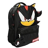 AI ACCESSORY INNOVATIONS Sonic The Hedgehog Backpack for Boys & Girls, Shadow 16 Inch Schoolbag with 3D Features, Durable School Bag for Kids