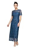 JS Collections Women's Abbie Column Ankle Gown, DEEP Teal