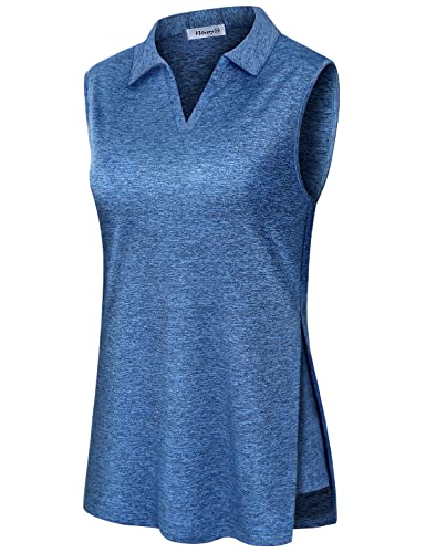 Vldnery Women's Sleeveless Golf Shirt Sports Top Moisture Wicking Quick Dry Polo Tank Top (2XL)