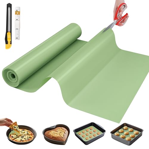 Silicone Baking Mat, 12 IN x 6 FT Free Cutting Silicone Baking Sheet,Non-Stick Reusable Dough & Pastry Mat,Non-Slip Silicone Mat Roll for Air Fryer Liner,Freeze Dryer,Oven Baking Pan,Kitchen Counter