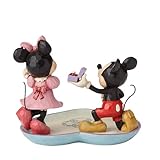 Enesco Disney Traditions Collection by Jim Shore Mickey and Minnie Mouse A Magical Moment Ring Dish Figurine- Stone Resin Hand Crafted Painted Collectible Disney Jewelry Holder Home Decor, 5.1 Inch