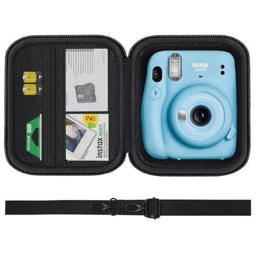 HESPLUS Camera Case for Fujifilm Instax Mini 11 / 12 / 40 / 99 Instant Film Camera, Protective Carrying Bag with Removable Shoulder Strap, Black