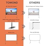 Projector Screen and Stand, Towond 120 inch Outdoor Projector Screen Indoor, Portable Movie Screen 16:9 4K Front Rear Projection Screen with Carry Bag Wrinkle-Free Design for Home Backyard Theater