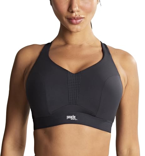 Panache Endurance Wired Sports Bra | Black 36J | High Impact, Supportive Sports Bra for Women, Exercise & Workout Bra