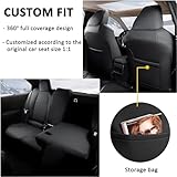 GIANT PANDA Customized Full Set Car Seat Covers for Toyota Corolla Cross L,LE,XLE (Not for Hybrid) 2021 2022 2023 2024,Faux Leather (Black)