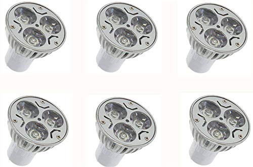 GU10 LED Light Bulbs 3W (30W Halogen Equivalent) Cool White Spot Light for Recessed Lighting, Home, Kitchen, Hotel, Bedroom - 6 Pack