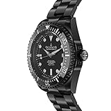 Oceaneva™ Men's Deep Marine Explorer II 1250M Pro Diver Watch Black Dial Black IP - Swiss Made Sellita SW200-1 Automatic Movement Stainless Steel Bracelet