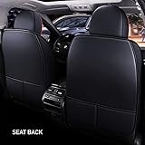 Full Set of Universal Fit Automotive Seat Covers fit for Volvo 1999-2025 95% Models, PU Leather Automobile Interior Sets with Headrest & Back Pillow Black & Red Line