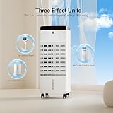 Uthfy Portable Air Conditioners, 3 In 1 Swamp Cooler with 6 Ice Packs, Evaporative Air Cooler with 120°Oscillation, 12H Timer, 3 Speeds, 4 Modes, Remote, Cooling Fan for Bedroom, Living Room, Office