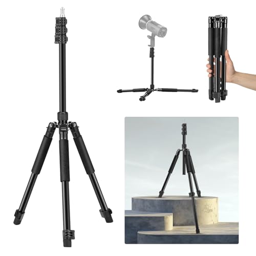 NEEWER Photography Light Stand, 1.5-6.4ft/47-195cm Aluminum Reversible Studio Lighting Tripod, Portable Phone Video Stand w/ 1/4" Screw for Strobe Light Camera Softbox, 6.6lb/3kg Load, ST195