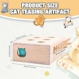 Xanadued Interactive Wooden Cat Toy, Solid Wood Toys for Indoor Cats Kitten Catch Mice Game, Cat Scratcher and Toy, Cat Interactive Toys, Cat Toy for All Ages Cats