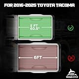 Hard Folding Truck Bed Tonneau Cover Compatible with Toyota Tacoma 2016-2025 5 ft Short Box w/or w/o Deck Rail System, Tri Fold Style