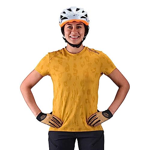 Troy Lee Designs Cycling MTB Bicycle Mountain Bike Jersey Shirt for Women, Lilium SS Jacquard (Honey, Large)