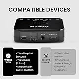 Avantree HT41899 Plus - Dual Qualcomm-Powered Bluetooth 5.3 Headphones & Transmitter for Wireless TV Watching with aptX Adaptive, Individual Volume Controls, Optical Support, and Long 50hr Playtime