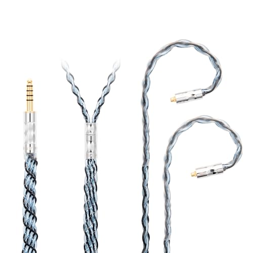 SYRNARN MMCX 4.4mm Balanced Cable - 5N OCC Copper Silver for Dunu TITAN6/DK3001Pro/DK4001, Hi-Res Audio, Tangle-Free