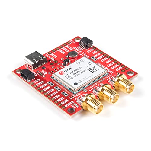 SparkFun GNSS Timing Breakout-ZED-F9T (Qwiic)-Compatible w/Arduino Multi-Band GNSS Receiver-Up to 5 nanosecond Timing Accuracy w/a Standard Position Lock-GPS GLONASS Galileo & BeiDou Constellations