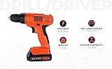 BLACK+DECKER 20V MAX POWERECONNECT Cordless Drill/Driver + 30 Piece Bits and Drivers Kit (LD120VA)