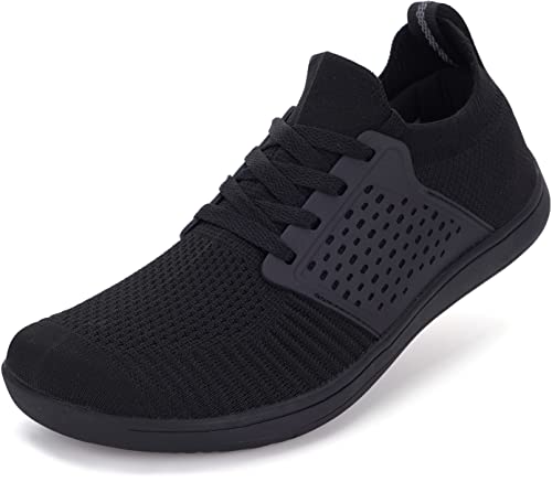 WHITIN Men's Trail Running Shoes Minimalist Barefoot Extra Wide Width Toe Box Size 11W Gym Workout Fitness Zero Drop Sneakers Weightlifting Black 44