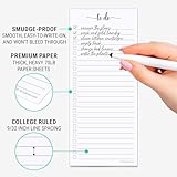 321Done 2-Pack Skinny To Do List Notepad, Made in USA - 3.7x8.5, College Ruled, Simple Stylish To-Dos Memo Pad for Planning, Tasks, Appointments, Reminders, Home, Office - 50 Sheets per Pad