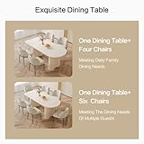 62.99" Dining Table for 4/6,Modern Light Luxury Dinner Table,High Temperature&Wear Resistance Delicate Dinner Table for Kitchen,Dining Room-White