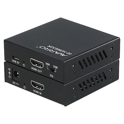 Avarro 0E-HDMIEX2K HDMI Over Single UTP Extender, Full HD Video Support, 2-Channel Audio, Transports Uncompressed 1080P at 60Hz Signals up to 50m/164ft Along a Single Cat X Cable