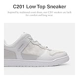 Coach Men's C201 Mixed Material Sneaker, Optic White/Grey, 10