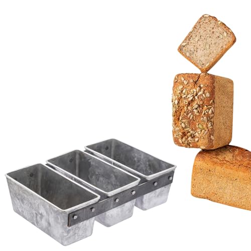 Generic Triple Aluminum Bread Form for Baking Small Loaves Cakes L12 24.5x16.5x7.2 CM, 81360