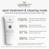 LEROSETT Facial Clay for Acne, Spot Treatment & Clay Mask, For Oily & Congested Skin, Reduces Blemishes, Blackheads & Pimples, Removes Ingrown Hairs, Tighten Pores, Vegan, 650+ Uses