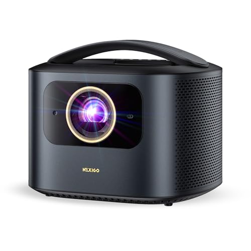 NexiGo TriVision Ultra, 4K Tri-LED-Laser Portable Projector, 2600 Lumens, No Laser Speckle, No Eye Strain, Dolby Vision, HDR10+, Backyard/Home Theater with 3D, 30W DTS Virtual:X, Fire TV Storage Slot