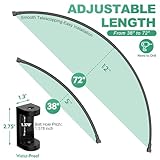 PrettyHome Adjustable Arched Curved Shower Curtain Rod Rustproof Expandable Aluminum Metal Shower Rod 38-72 Inches Telescoping Design Exquisite Customizable for Bathroom,Need To Drill,Black