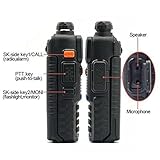 [5 Packs] Baofeng UV-5R Two Way Radio Dual Band 144-148/420-450Mhz Walkie Talkie with 1800mAh Li-ion Battery, Programming Cable, Headset, Belt Clip, Hand Strap, Desktop Charger (Black)