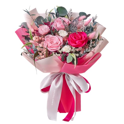 Polylove Flowers for Delivery Prime Forever Flowers Bouquet Preserved Roses Bouquet Flower Gift for Women Wife Mother Day Graduation Birthday