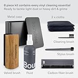 Boundless Audio Record Cleaning Kit - 8-in-1 Vinyl Cleaner Kit Includes Carbon Fiber & Velvet Record Brushes, Stylus Brush, Vinyl Cleaning Solution, Microfiber Cloths & Metal Case