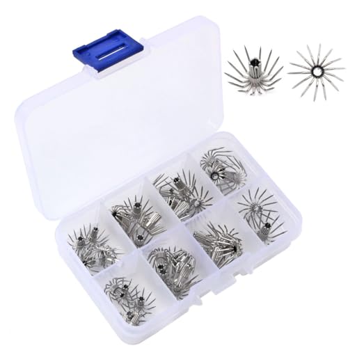 Quintathletic 35pcs/lot Multi-Size Squid Umbrella Hook 12-14 Needles Stainless Steel Cuttlefish Squid Jig Lure Sharp Hook for Shrimp Octopu