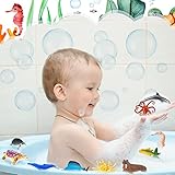 Chivao 72 Packs Ocean Sea Animal Toys Safari Animals Figures Toys Mini Realistic Plastic Bath Water Figures for Kids Party Supplies(Ocean Animals)