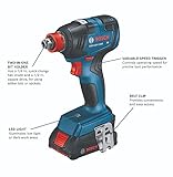 BOSCH GXL18V-240B22 18V 2-Tool Combo Kit with 1/2 In. Hammer Drill/Driver, Two-In-One 1/4 In. and 1/2 In. Bit/Socket Impact Driver/Wrench and (2) 2 Ah Standard Power Batteries