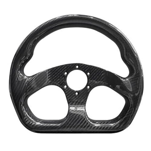 Hiracing Universal 320mm Full Carbon Fiber Racing Steering Wheel Flat Bottom D shape Steering Wheel 6 Holes Semicircle Jet (02)