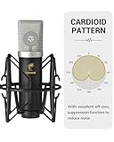 Condenser Microphone 192kHz/24Bit, TONOR USB Cardioid Computer Mic Kit with Upgraded Boom Arm/Spider Shock Mount for Recording, Streaming, Gaming, Podcasting, Voice Over, YouTube, TC-2030