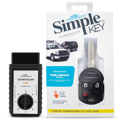 Simple Key, Key Fob and Key Programmer 3 Button Keypads, Key Replacement Remote Kit, Simple Key Programmer for Ford and Lincoln