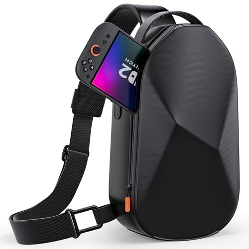 COOWPS Sling Bag for Nintendo Switch 2 (2025)/Switch OLED/Steam Deck, Power Bank, Portable Crossbody Bag with EVA Hard Shell Thickened Lining Edge Full Protection for Switch 2 Accessories