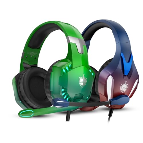 G2000 Gaming Headset & H9 Gaming Headset, for PS4, Xbox One, PC, Laptop, Nintendo Switch, Over Ear Headphones with Noise-Cancelling Mic