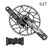 Aluminium Alloy Bike Chain Wheel Crank Plates For Litepro 170mm Crank, 130BCD 50-58T Chainring Road Folding Bike Crankset Sprocket for Road Mountain Bike(Crank+Bottom Shaft+Crankset 54T)