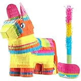 Cinco De Mayo Donkey Pinata for Kids Birthday Party, (13 x 20 x 5 in.) for Fun Fiesta Taco Party Supplies, Luau Event Photo Props, Mexican Theme Decoration, Carnivals Festivals, Taco Tuesday Event