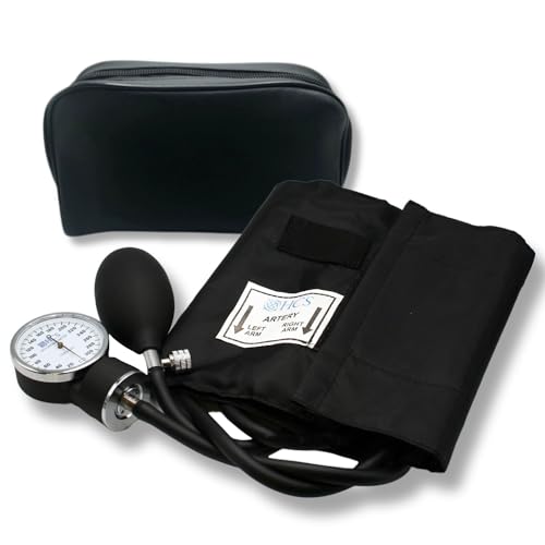 HCS Extra Large Blood Pressure Cuff Manual - Aneroid Sphygmomanometer, X Large Adult - Medical, Home, Elderly Care - BP Cuff Manual - XL Blood Pressure Cuff Arm Monitor w/Carrying Case