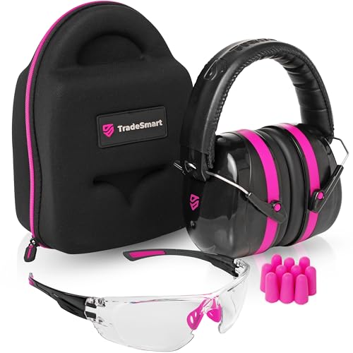 TradeSmart All-in-One Shooting Ear Protection - Comfort+ NRR 28 Earmuffs, Glasses & Earplugs + Carry Case