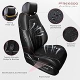 FREESOO CRV Seat Covers - Custom Fit Car Seat Covers Full Set for CRV 2017-2022 - Luxury Waterproof Leather Seat Covers for SUV - Black